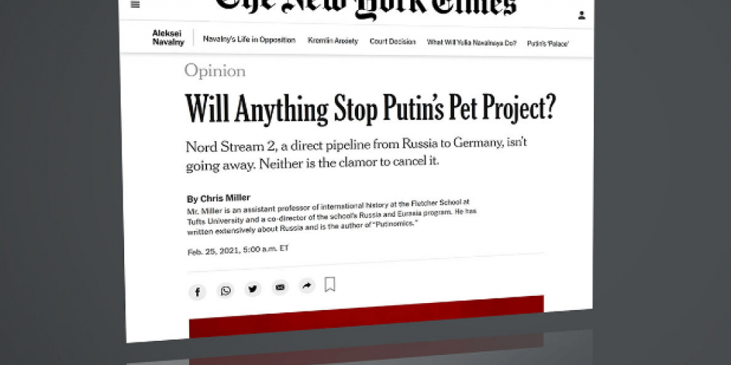 New York Times: Кто-нибудь остановит «Северный поток — 2»?